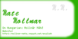 mate mollnar business card
